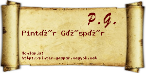 Pintér Gáspár névjegykártya
